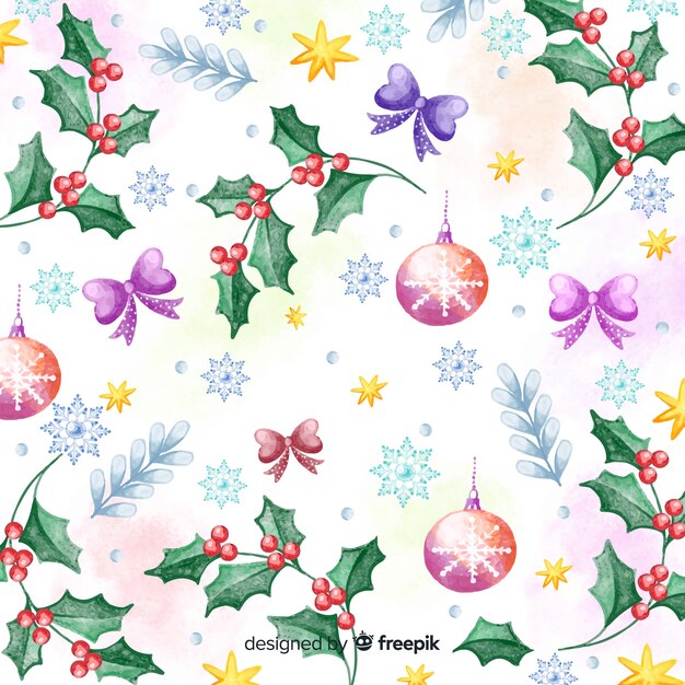 Beautiful christmas background in watercolor design