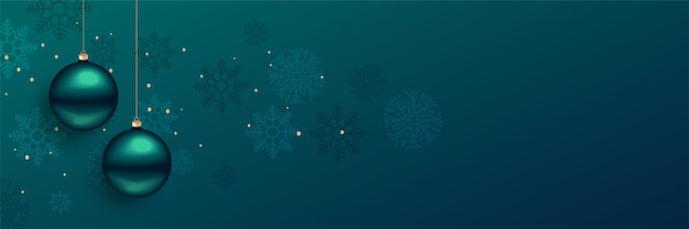 Beautiful christmas balls banner with text space