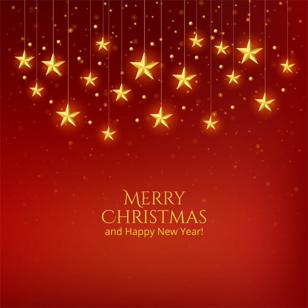 Beautiful Christmas golden stars celebration background 