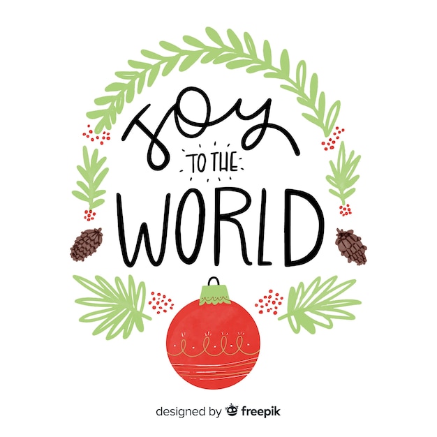 Free Vector beautiful christmas lettering background