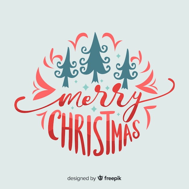 Free Vector beautiful christmas lettering