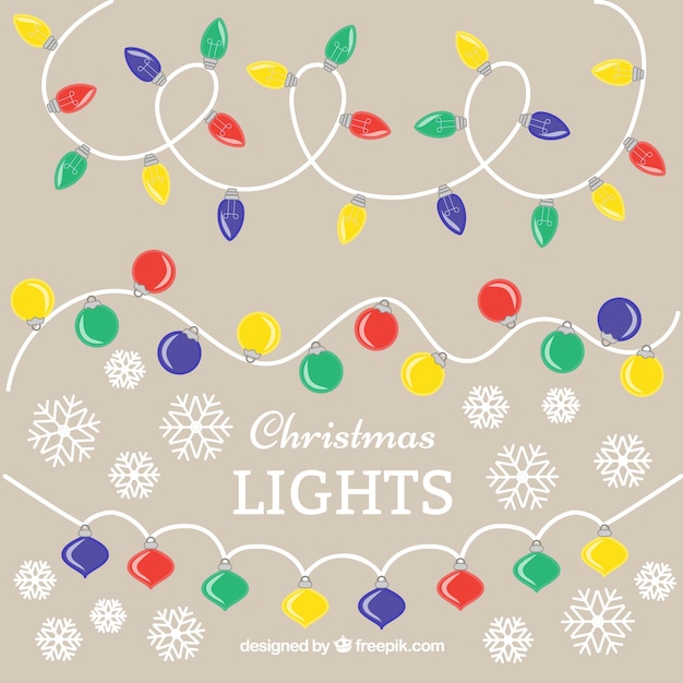 Free Vector beautiful christmas lights