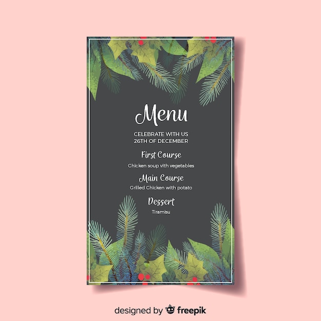 Beautiful christmas menu template