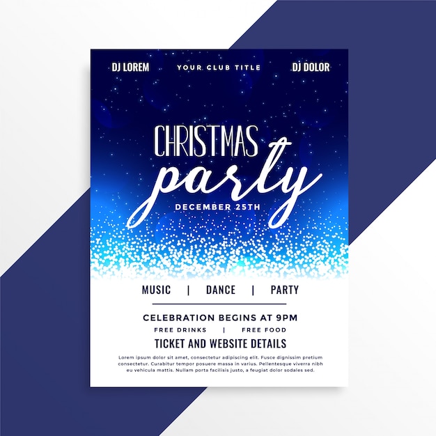 Beautiful christmas party celebration flyer design