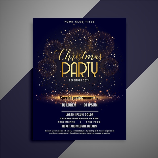 Beautiful christmas party celebration flyer design