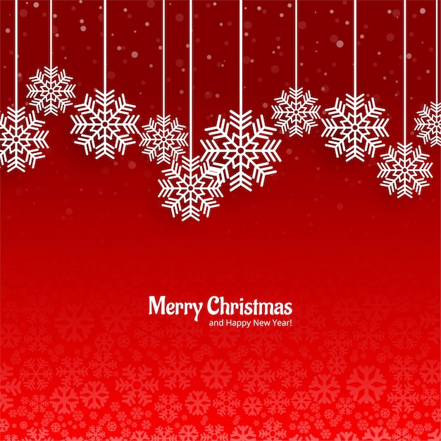 Beautiful christmas snowflack card red background