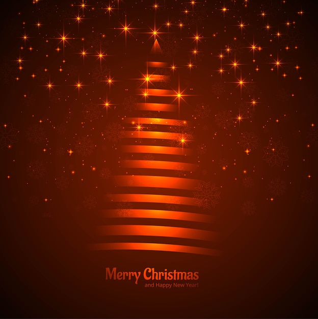 Free Vector beautiful christmas tree gritteng card