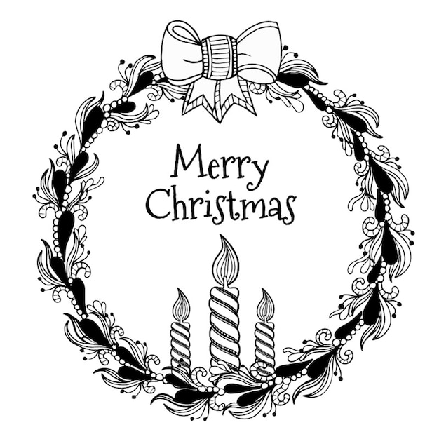 Free Vector beautiful christmas wreath