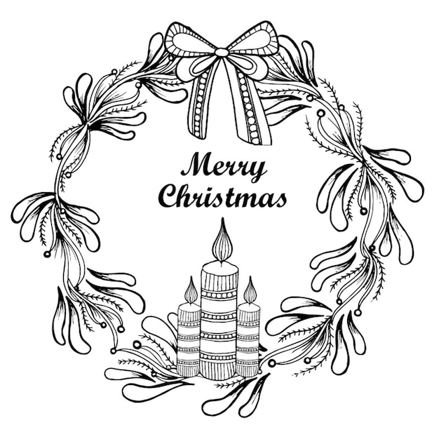 Free Vector beautiful christmas wreath