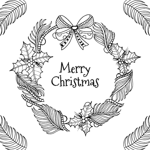 Free Vector beautiful christmas wreath