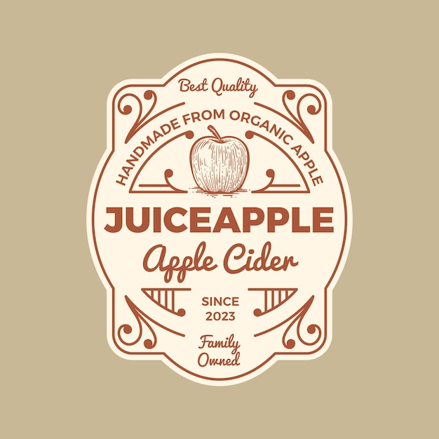 Free Vector beautiful cider label template