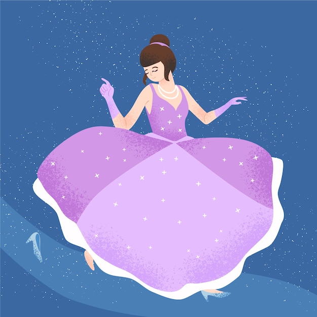 Free Vector beautiful cinderella princess concept