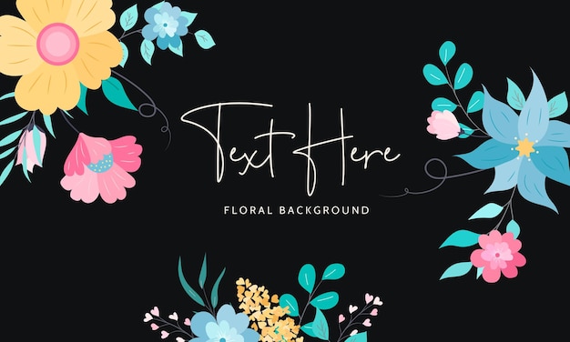 Free Vector beautiful colorful hand drawing flat floral background design