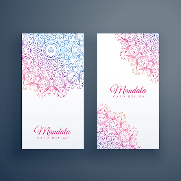 Free Vector beautiful colorful mandala card design