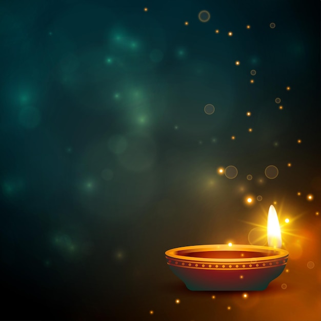 Beautiful colors diwali diya sparkling background