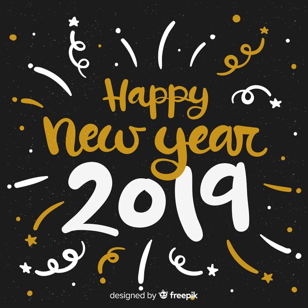 Beautiful creative new year 2019 lettering background