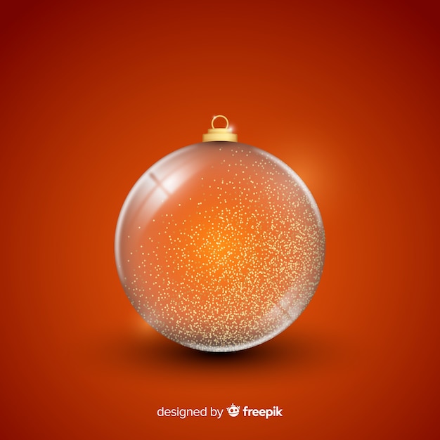 Beautiful crystal christmas ball on simple background