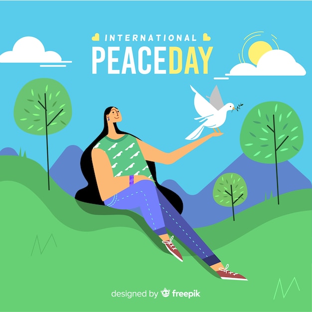 Free Vector beautiful day of peace background 