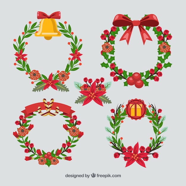 Beautiful decorated christmas wreaths