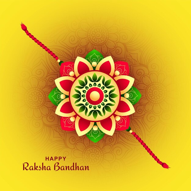 Beautiful decorative rakhi for indian festival raksha bandhan card design