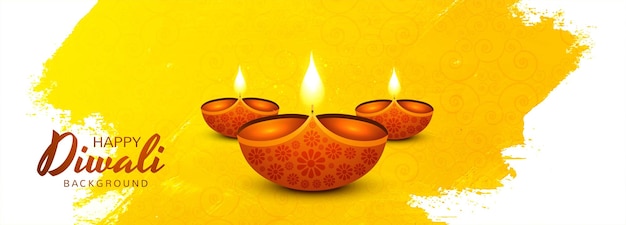 Free Vector beautiful diwali festival celebration banner background