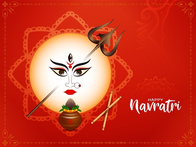 Beautiful Durga Puja and Happy navratri Indian festival decorative background