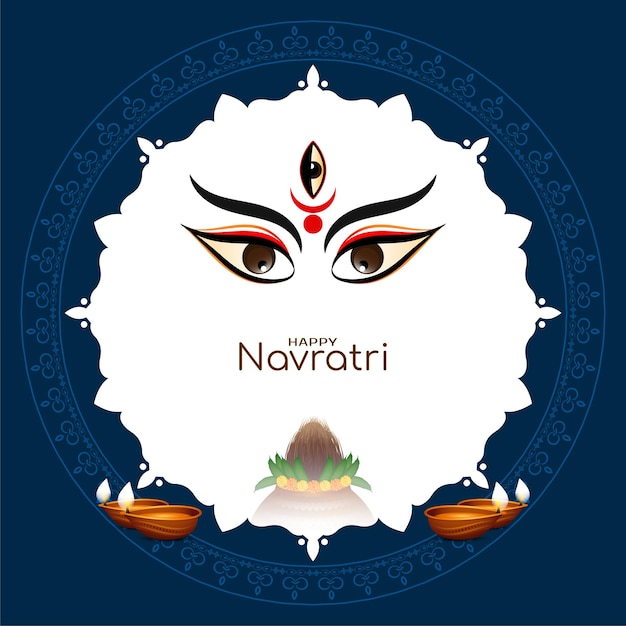 Free Vector beautiful durga puja and happy navratri indian festival decorative background