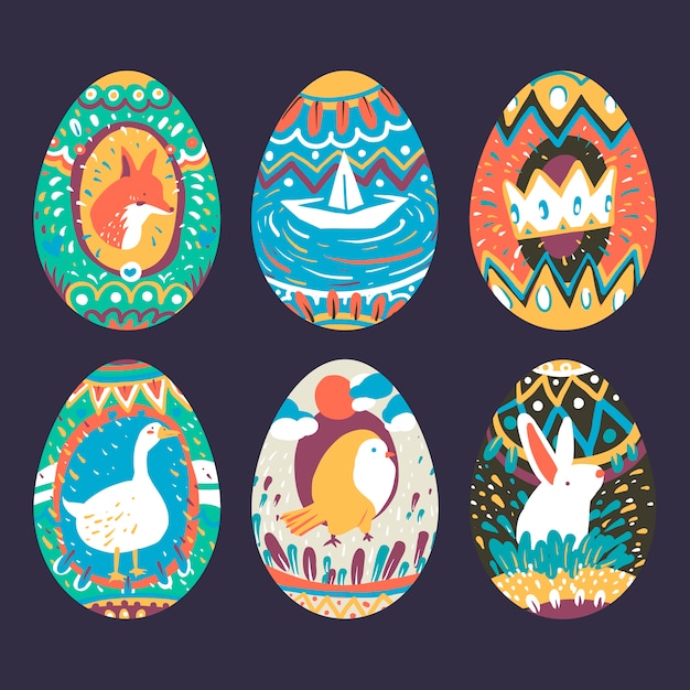 Beautiful easter eggs decorated