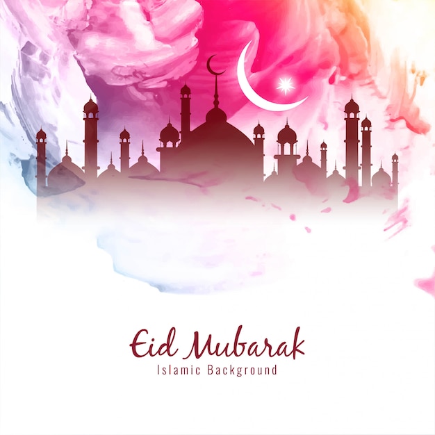 Beautiful Eid Mubarak Islamic colorful