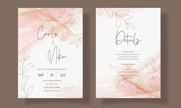 Beautiful and elegant floral wedding invitation card template