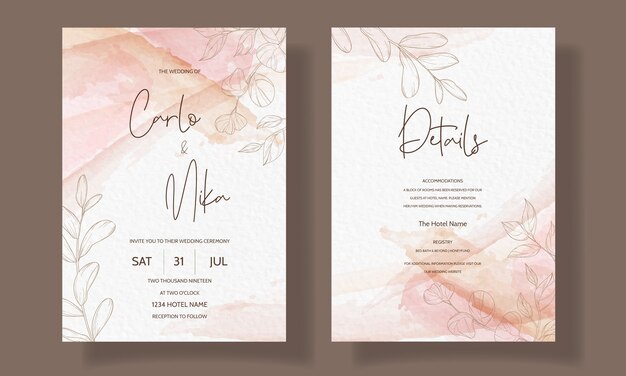 Beautiful and elegant floral wedding invitation card template