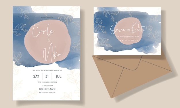 Beautiful and elegant floral wedding invitation card template