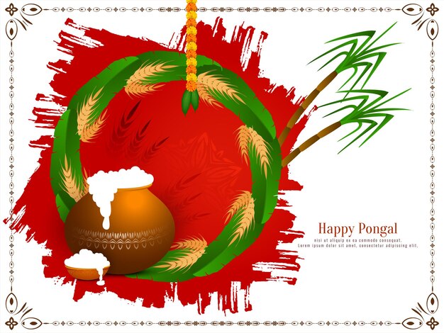 Beautiful elegant Happy Pongal festival background design vector