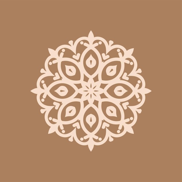 Beautiful elegant mandala design brown background