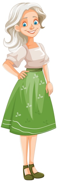 Free Vector beautiful european woman cartoon character in vector illustration