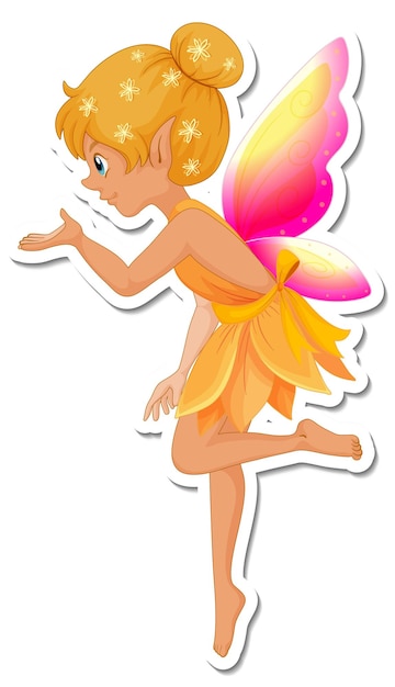 Free Vector beautiful fairy cartoon character sticker