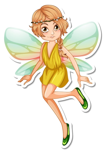 Free Vector beautiful fairy cartoon character sticker