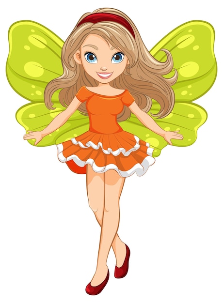 Free Vector beautiful fairy with wings a charming cartoon character