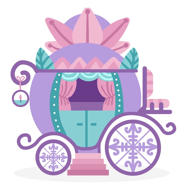 Free Vector beautiful fairytale cinderella carriage