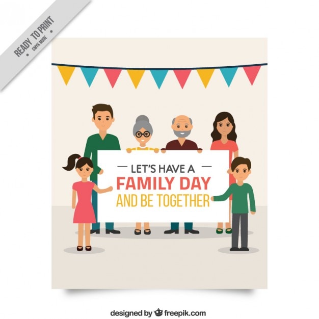 Free Vector beautiful family day card