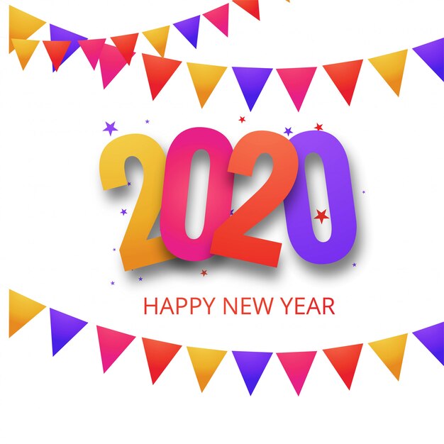 Beautiful festival 2020 new year celebration card 