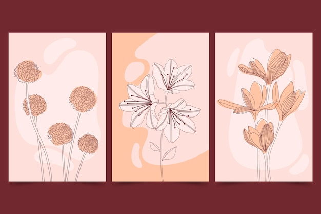 Beautiful flat floral cards