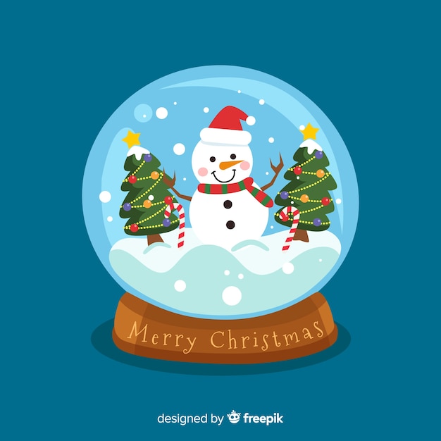 Free vector beautiful flat snowball globe