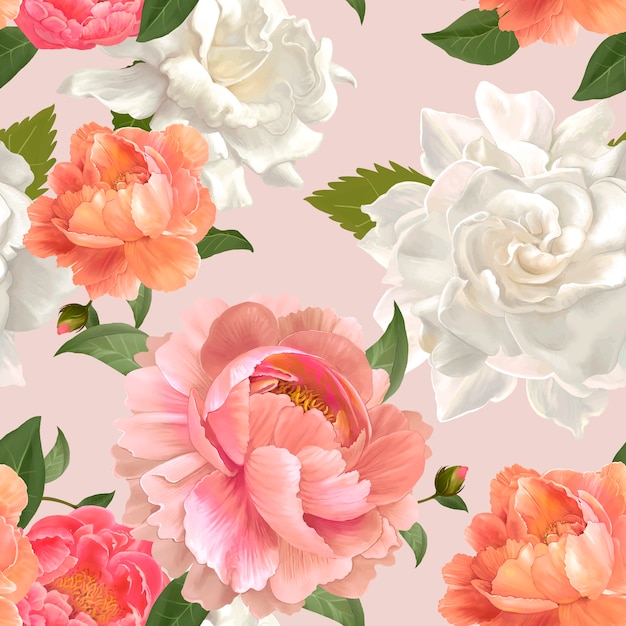 Free Vector beautiful floral background design vector