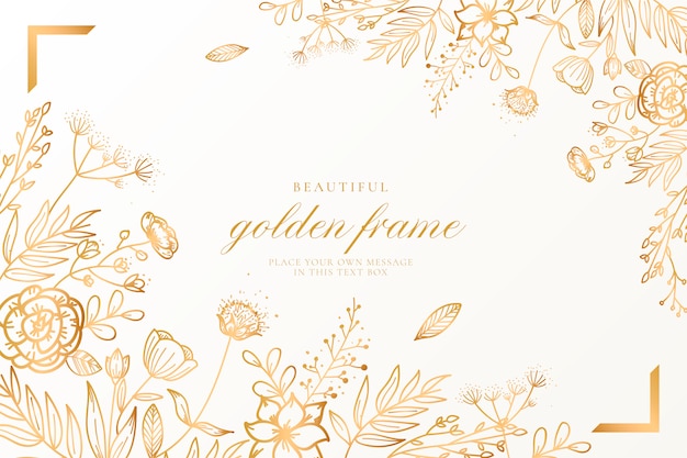 Free Vector beautiful floral background with golden nature