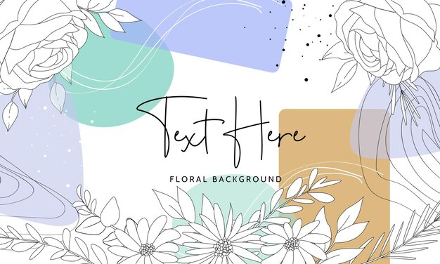 Beautiful floral background with monoline design