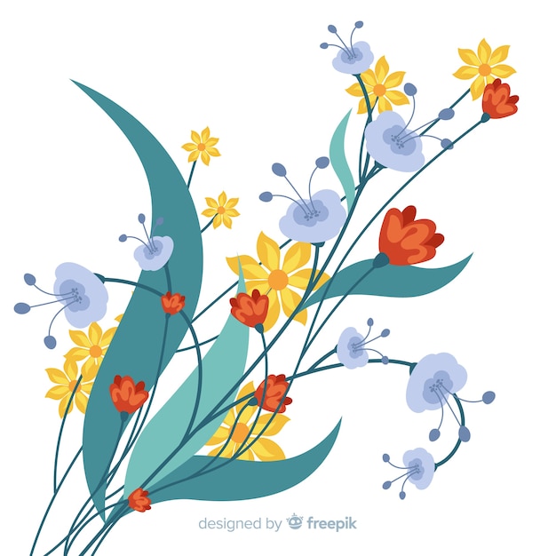 Beautiful floral branch in flat design