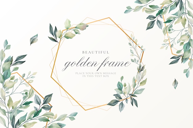 Beautiful Floral Card with Golden Frame