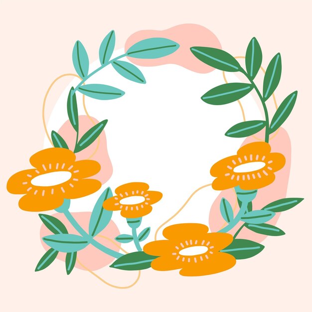 Free Vector beautiful floral facebook frame