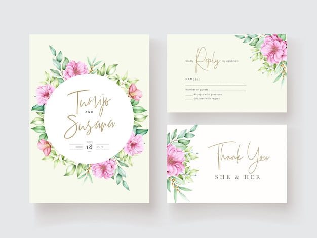 Beautiful floral invitation card template